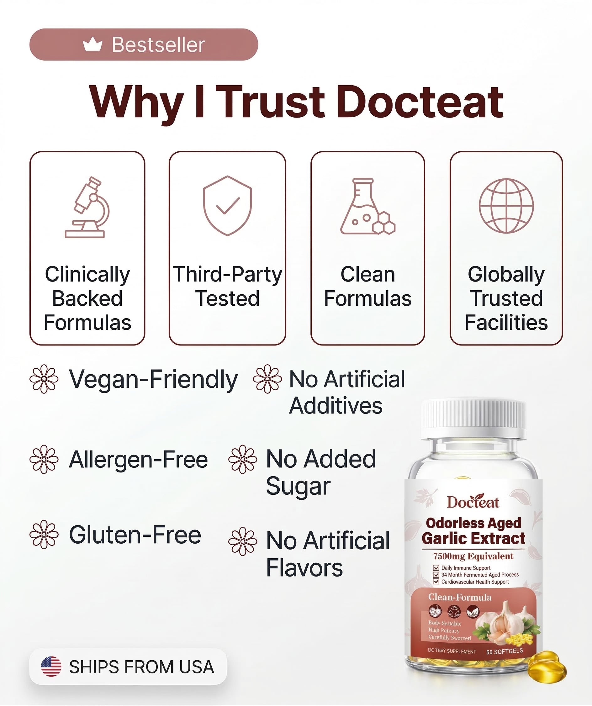 Aged Garlic Extract - 7500mg Odorless Softgels