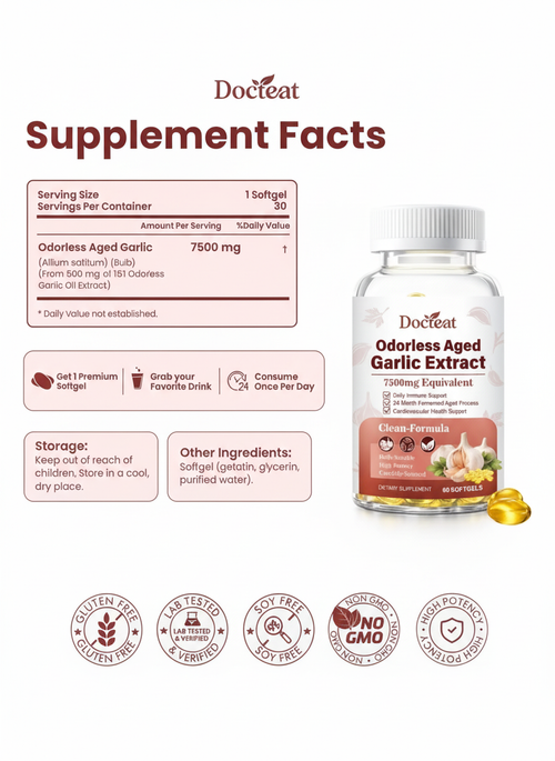 Aged Garlic Extract - 7500mg Odorless Softgels